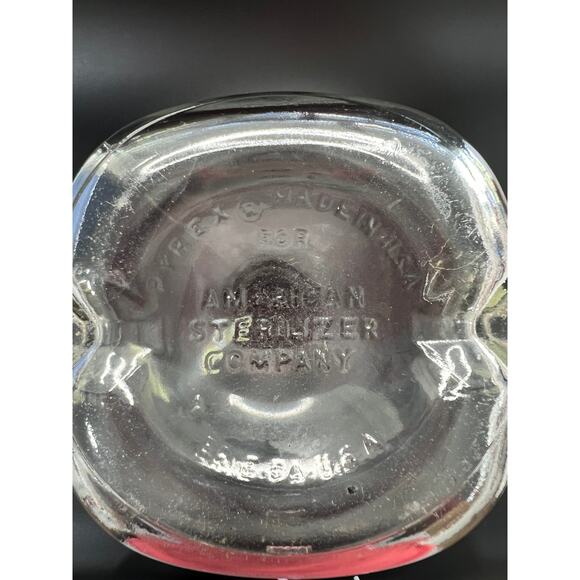 Large Antique Glass Medical I.V. Bottle Pyrex - American Sterilizer Co. Erie, PA - Picture 7 of 10